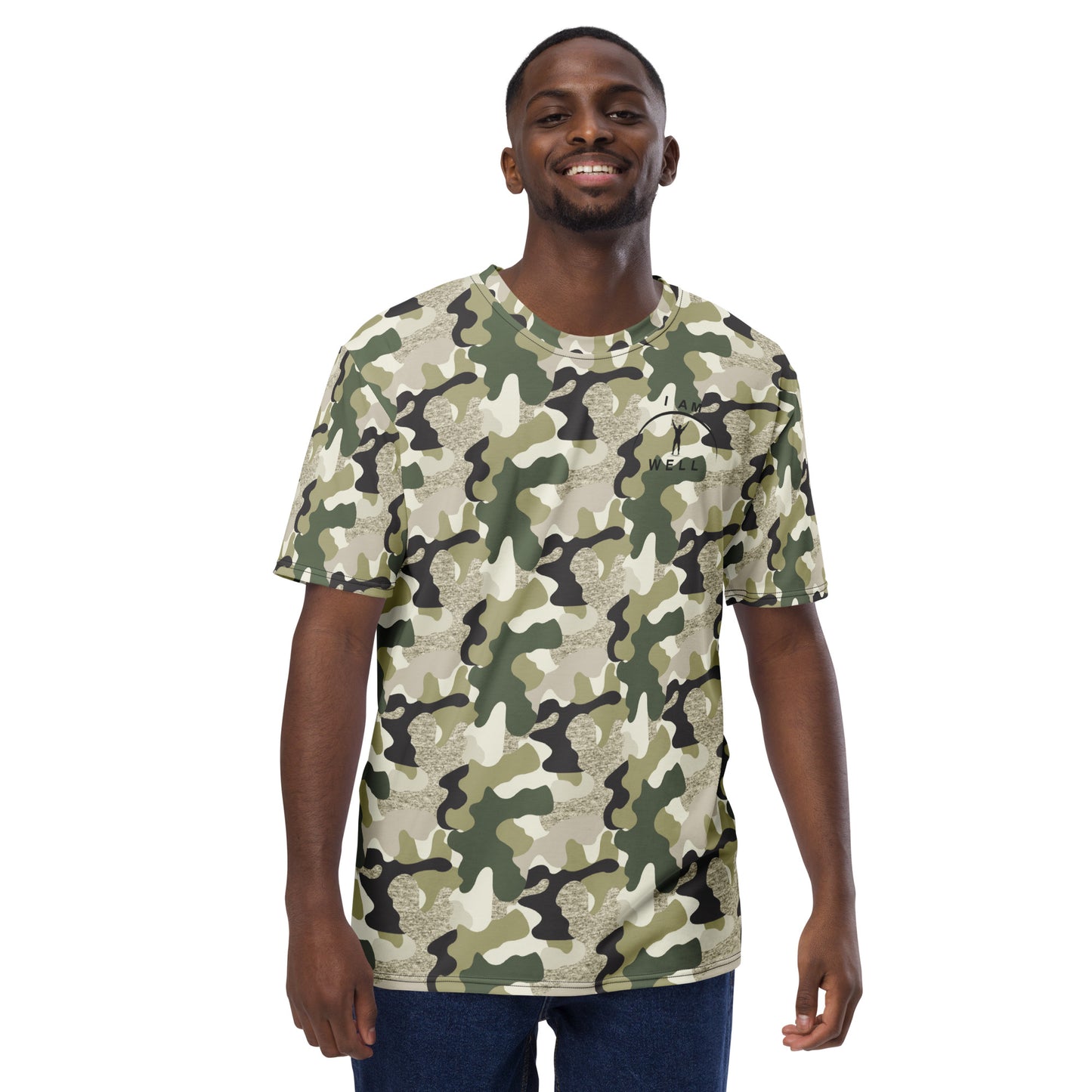 I AM WELL Men's Performance T-Shirt - Camo of all Camos w/ Black Logo