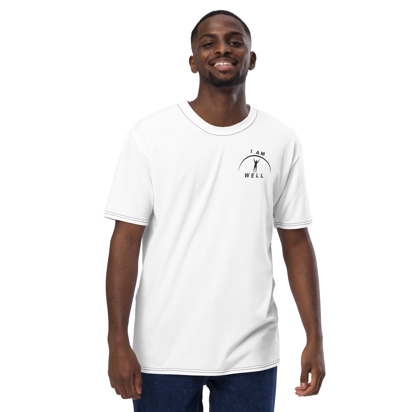 I AM WELL Men's Performance T-Shirt - White w/ Black Logo