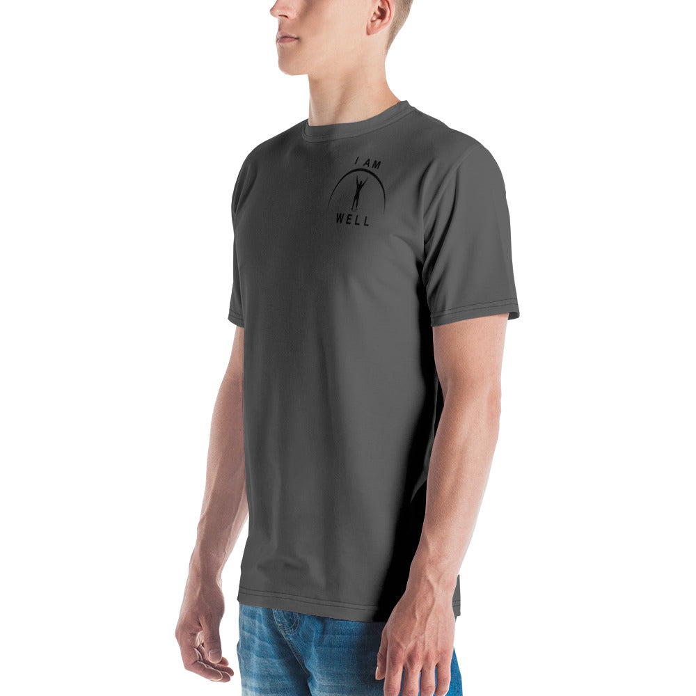 I AM WELL Men's Performance T-Shirt - Dark Grey w/ Black Logo