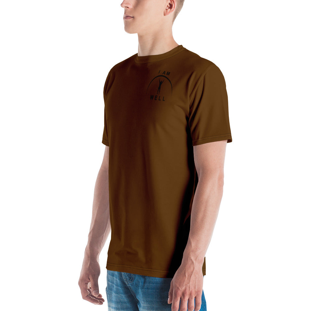 I AM WELL Men's Performance T-Shirt - Brown w/ Black Logo