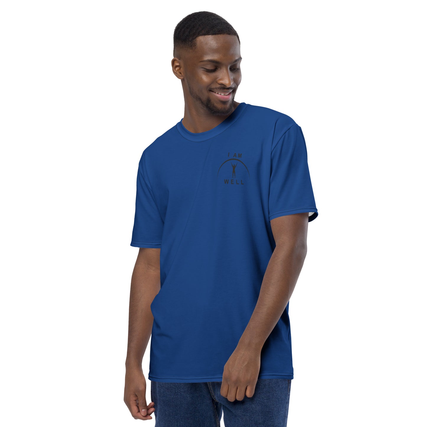 I AM WELL Men's Performance T-Shirt - Sheepdog Blue w/ Black Logo