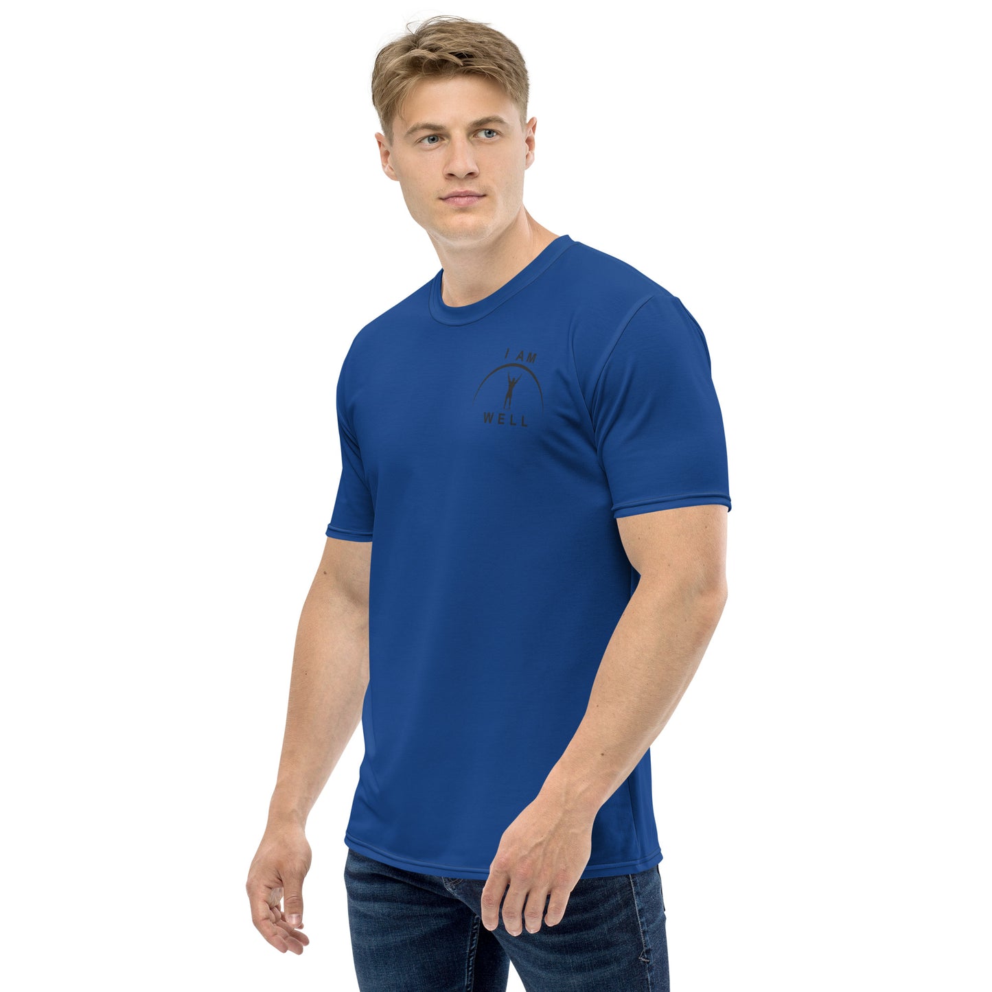 I AM WELL Men's Performance T-Shirt - Sheepdog Blue w/ Black Logo