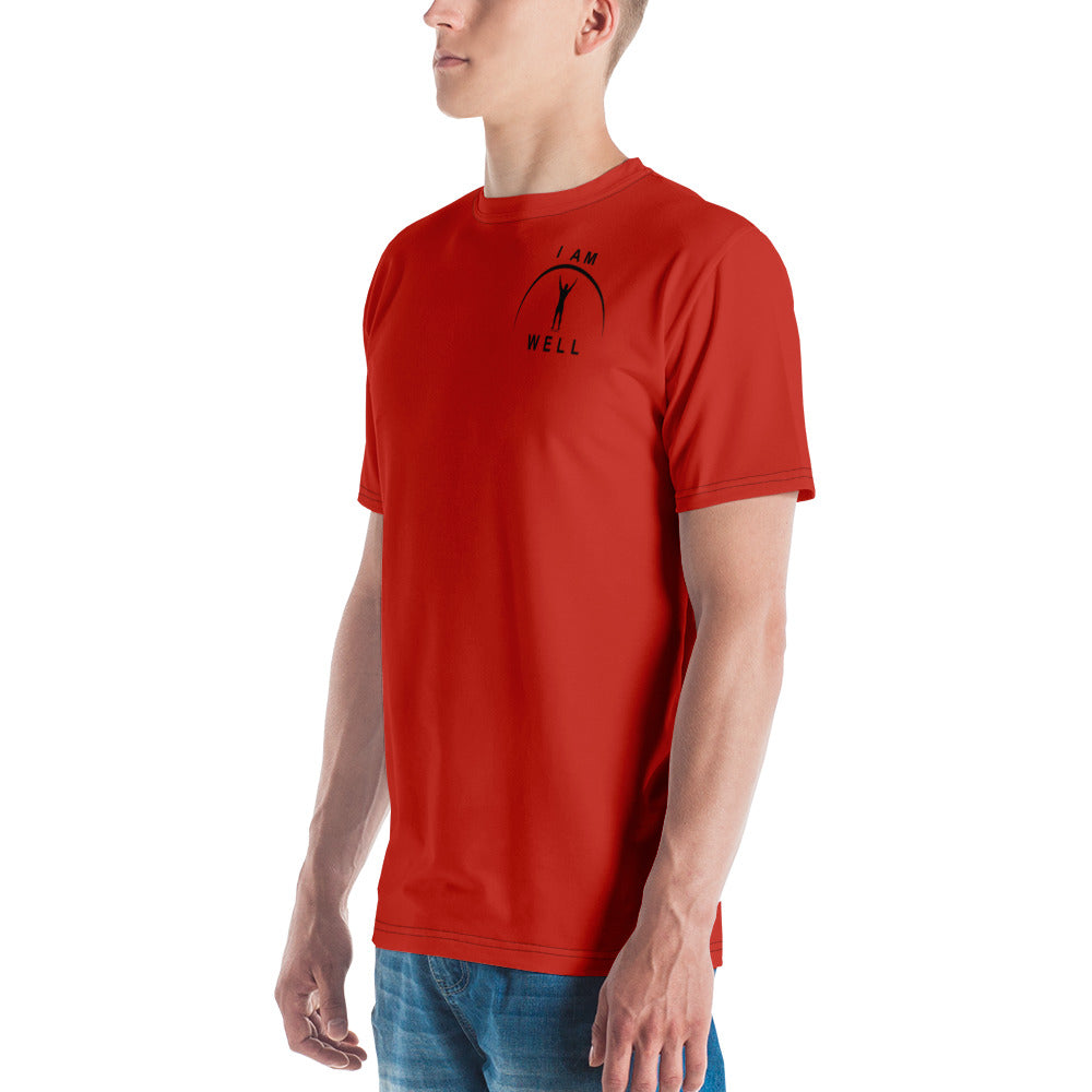 I AM WELL Men's Performance T-Shirt - Firefighter Red w/ Black Logo