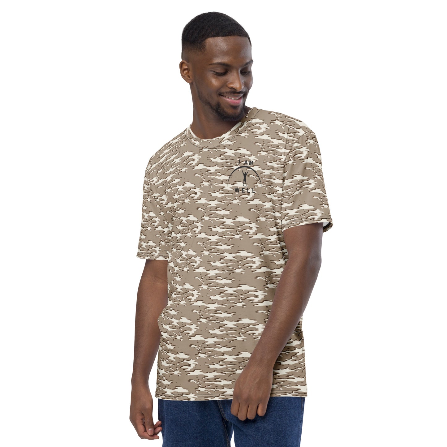 I AM WELL Men's Performance T-Shirt - Desert Camo w/ Black Logo