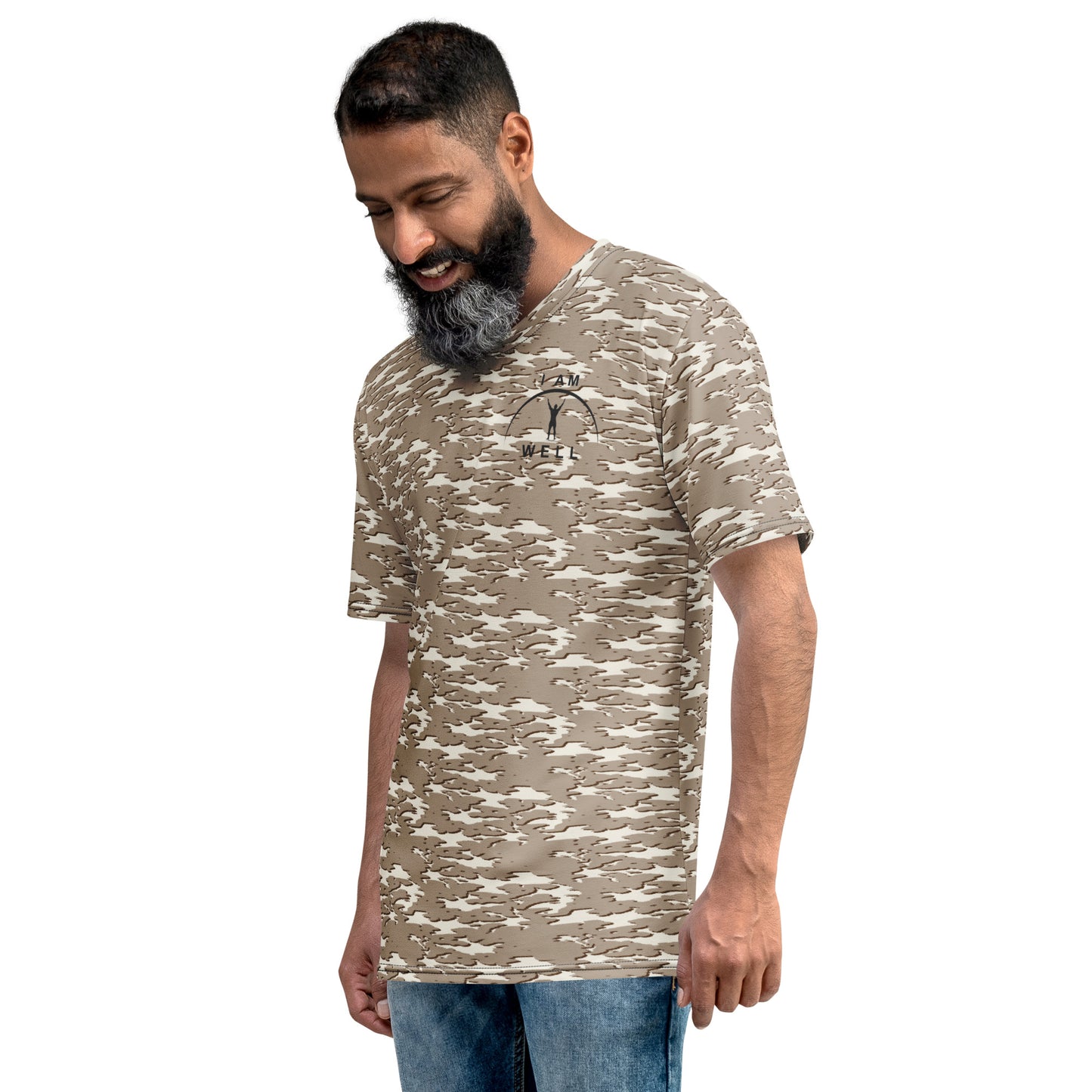 I AM WELL Men's Performance T-Shirt - Desert Camo w/ Black Logo