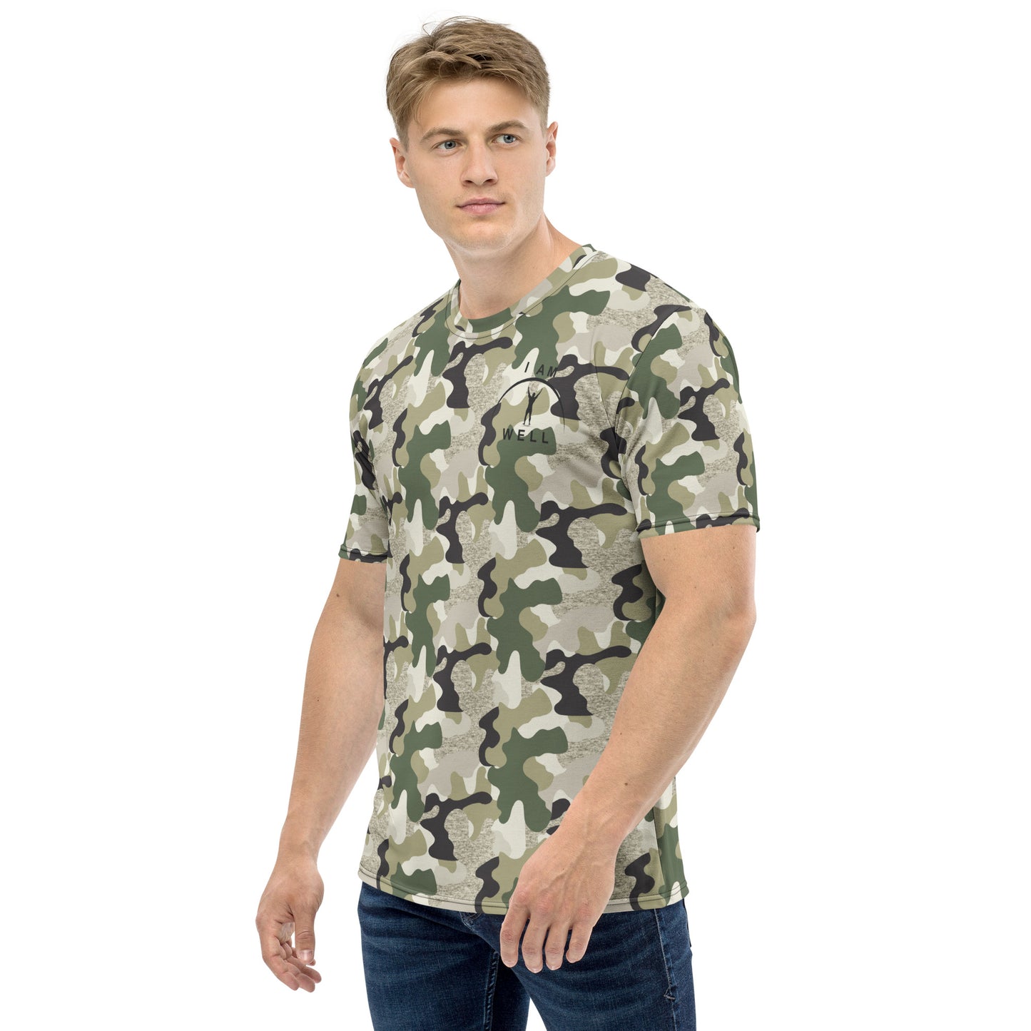 I AM WELL Men's Performance T-Shirt - Camo of all Camos w/ Black Logo