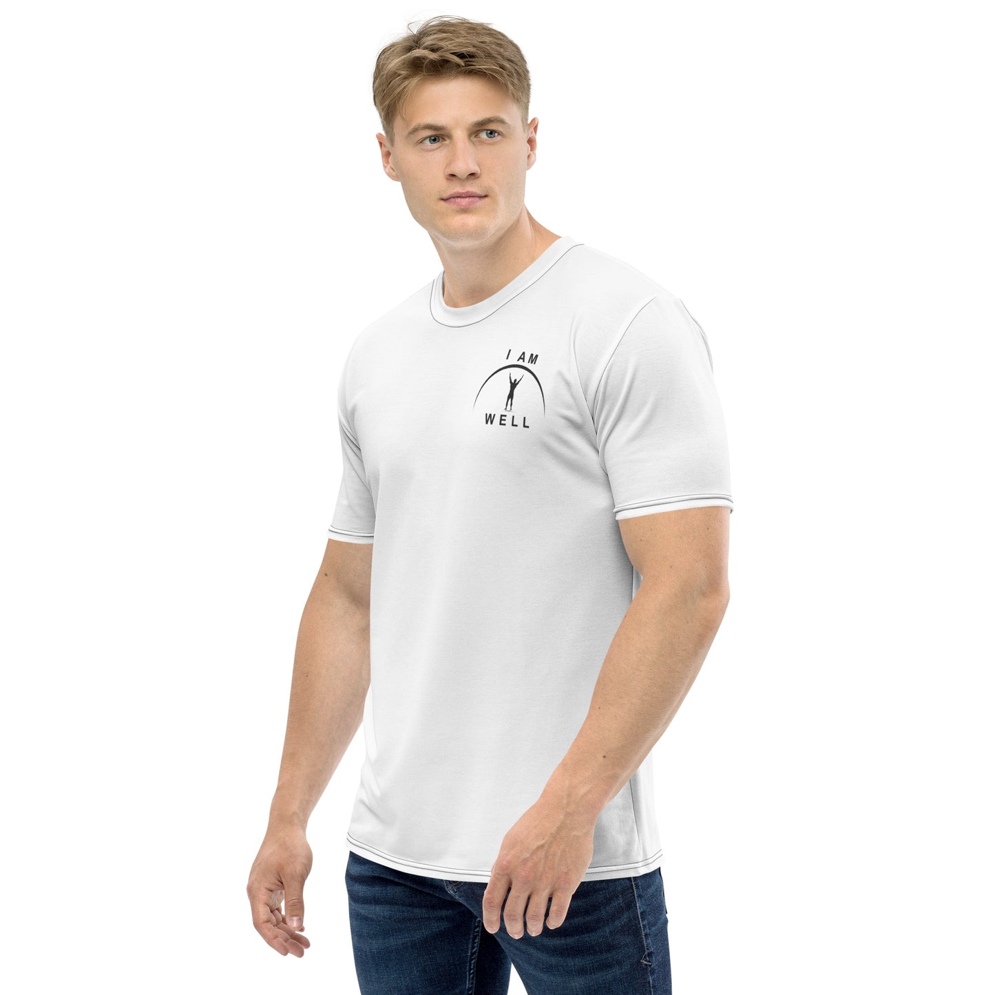 I AM WELL Men's Performance T-Shirt - White w/ Black Logo