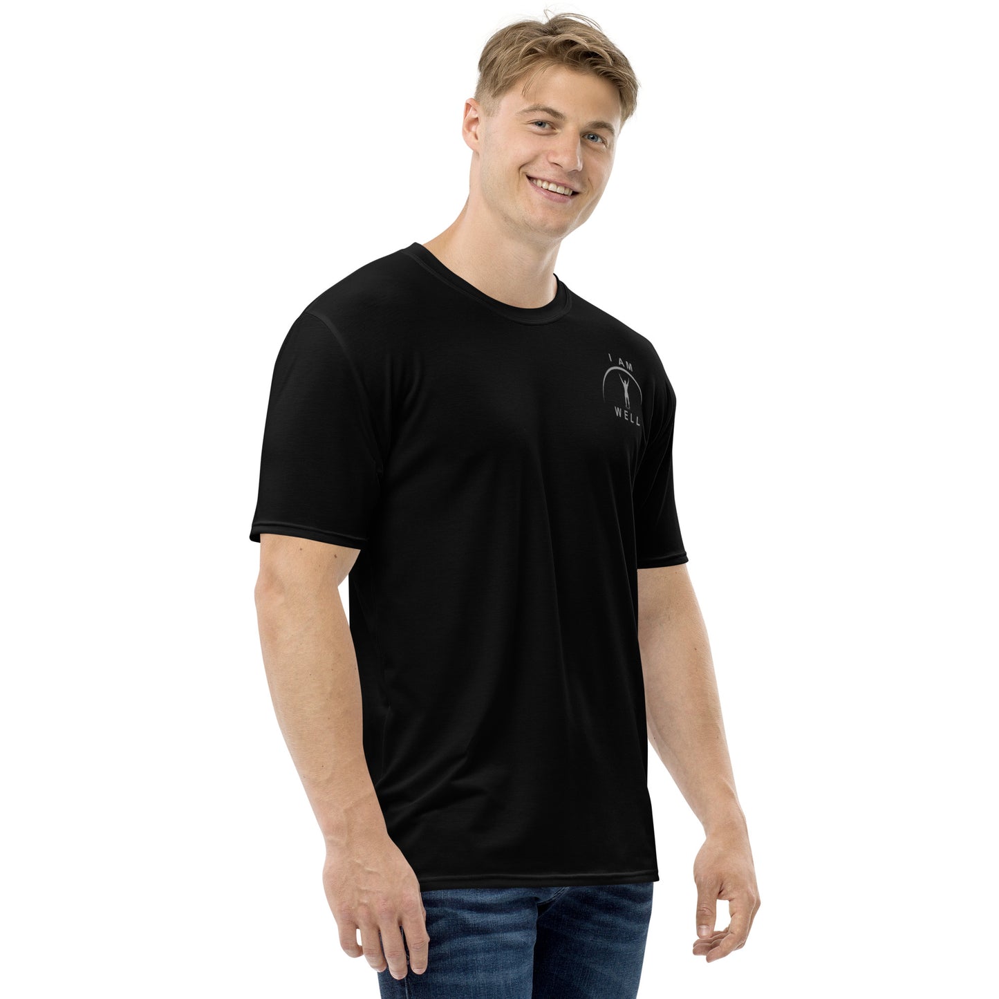 I AM WELL Men's Performance T-Shirt - Black w/ Grey Logo