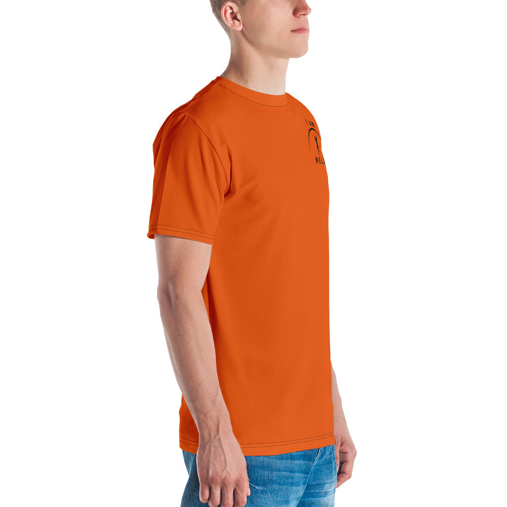 I AM WELL Men's Performance T-Shirt - Blaze Orange w/ Black Logo