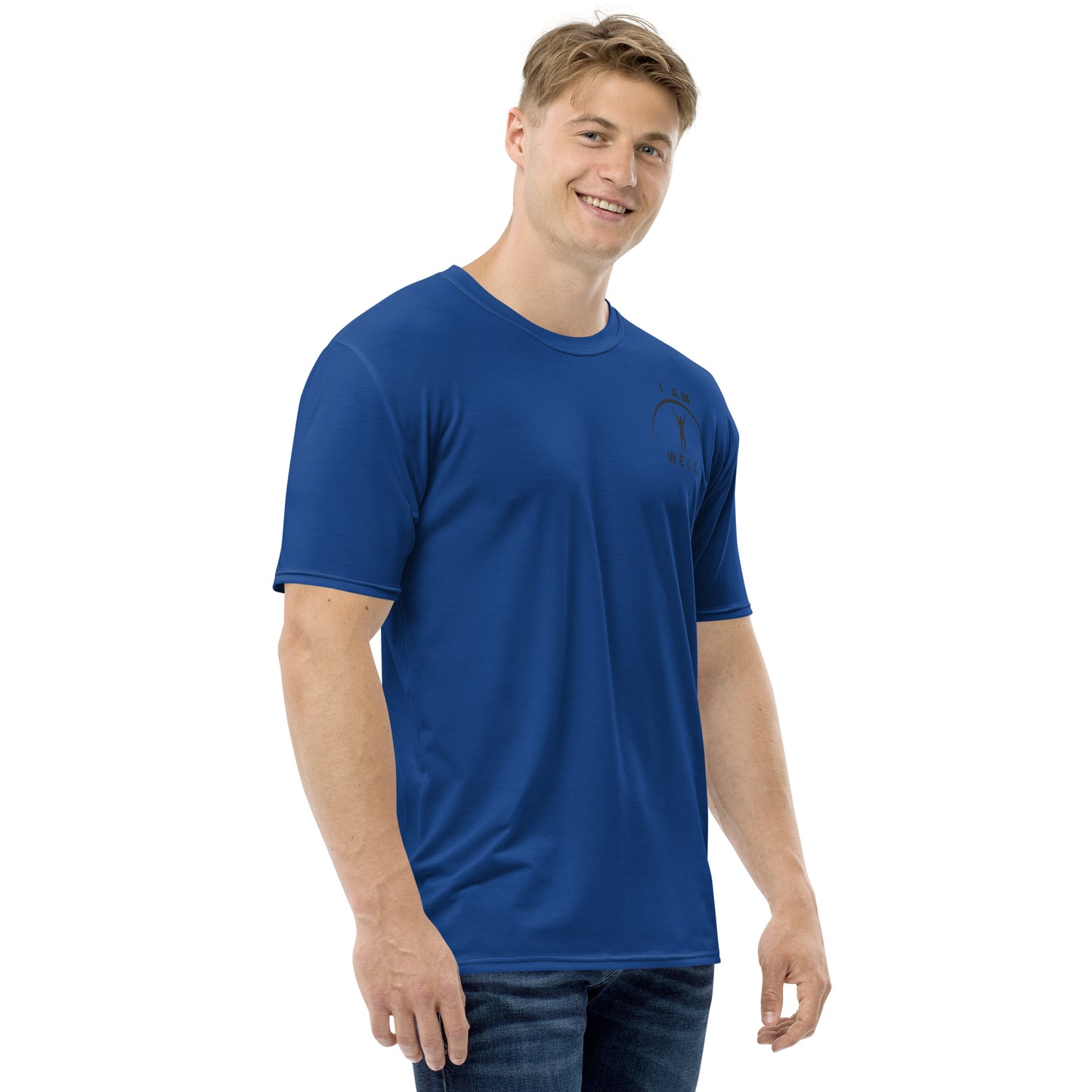 I AM WELL Men's Performance T-Shirt - Sheepdog Blue w/ Black Logo