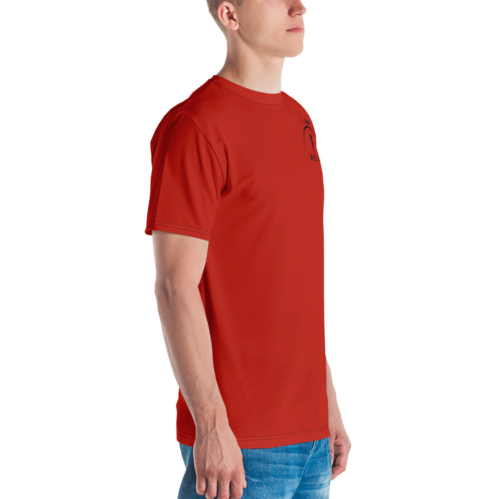 I AM WELL Men's Performance T-Shirt - Firefighter Red w/ Black Logo