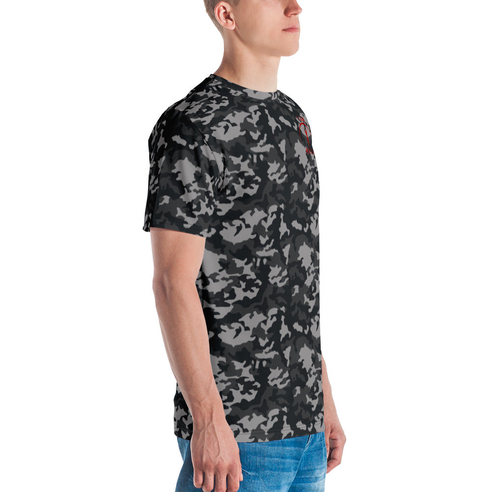 I AM WELL Men's Performance T-Shirt - Midnight Camo w/ Red Logo