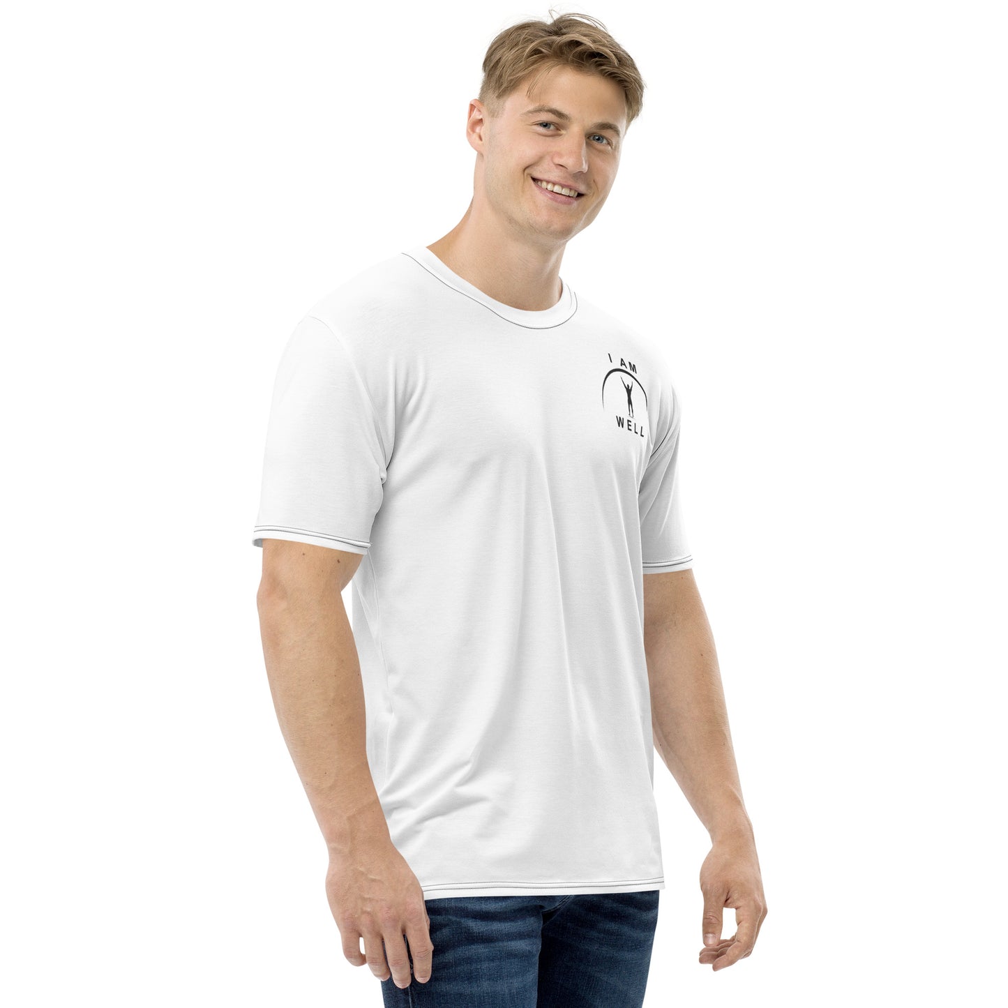 I AM WELL Men's Performance T-Shirt - White w/ Black Logo