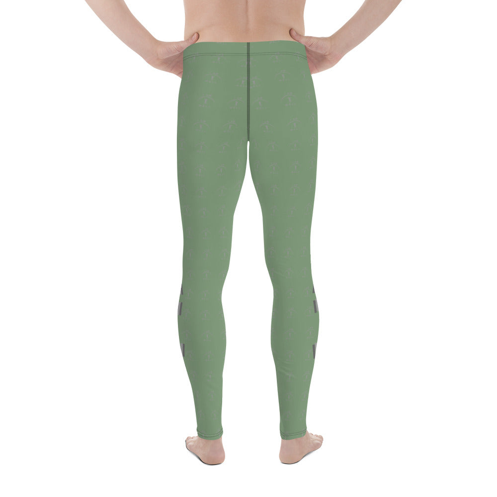 I AM WELL Men's Compression Lowers - Earth Green w/ Grey Logos