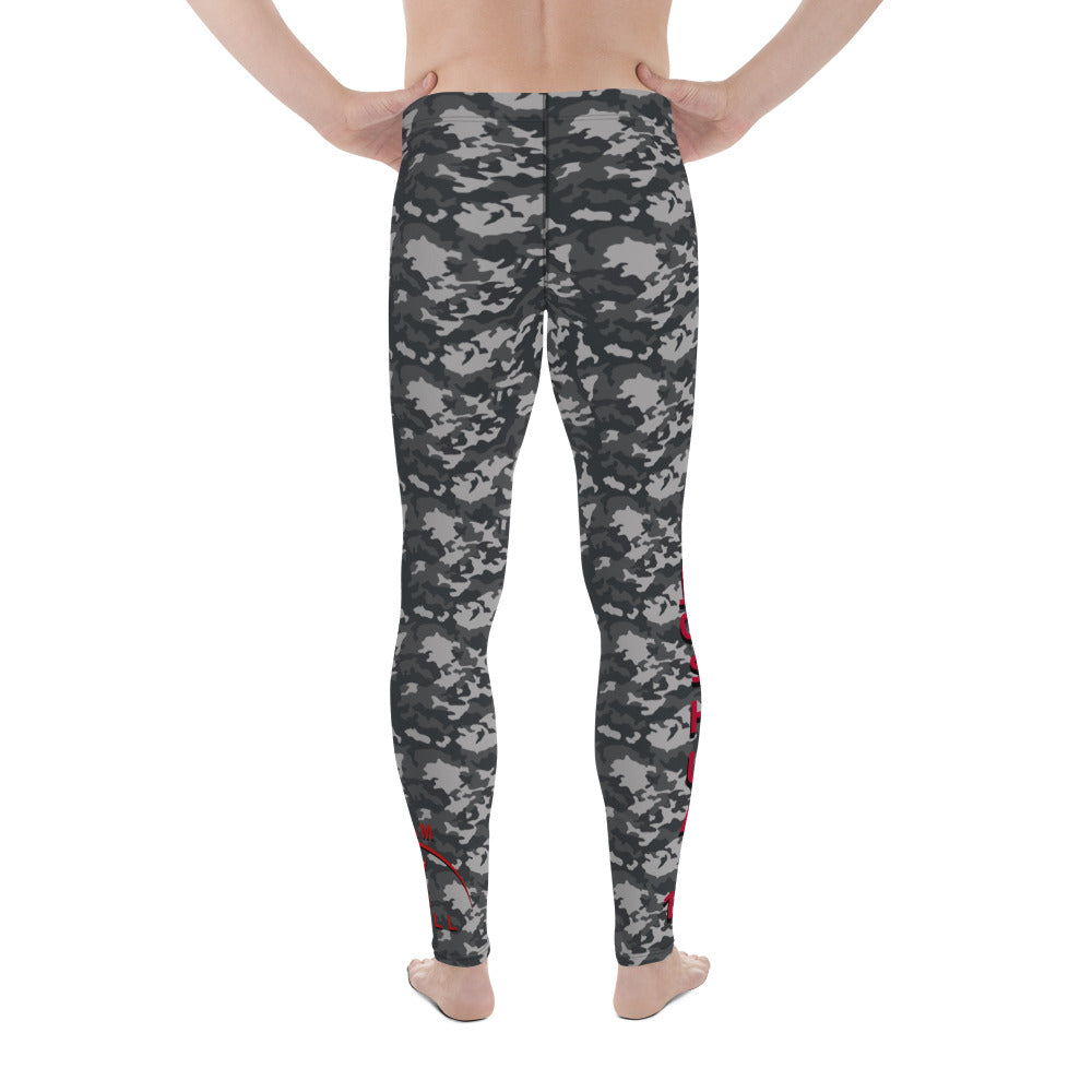 I AM WELL Men's Compression Lowers - Midnight Camo w/ Red Logo, Joshua 1:9