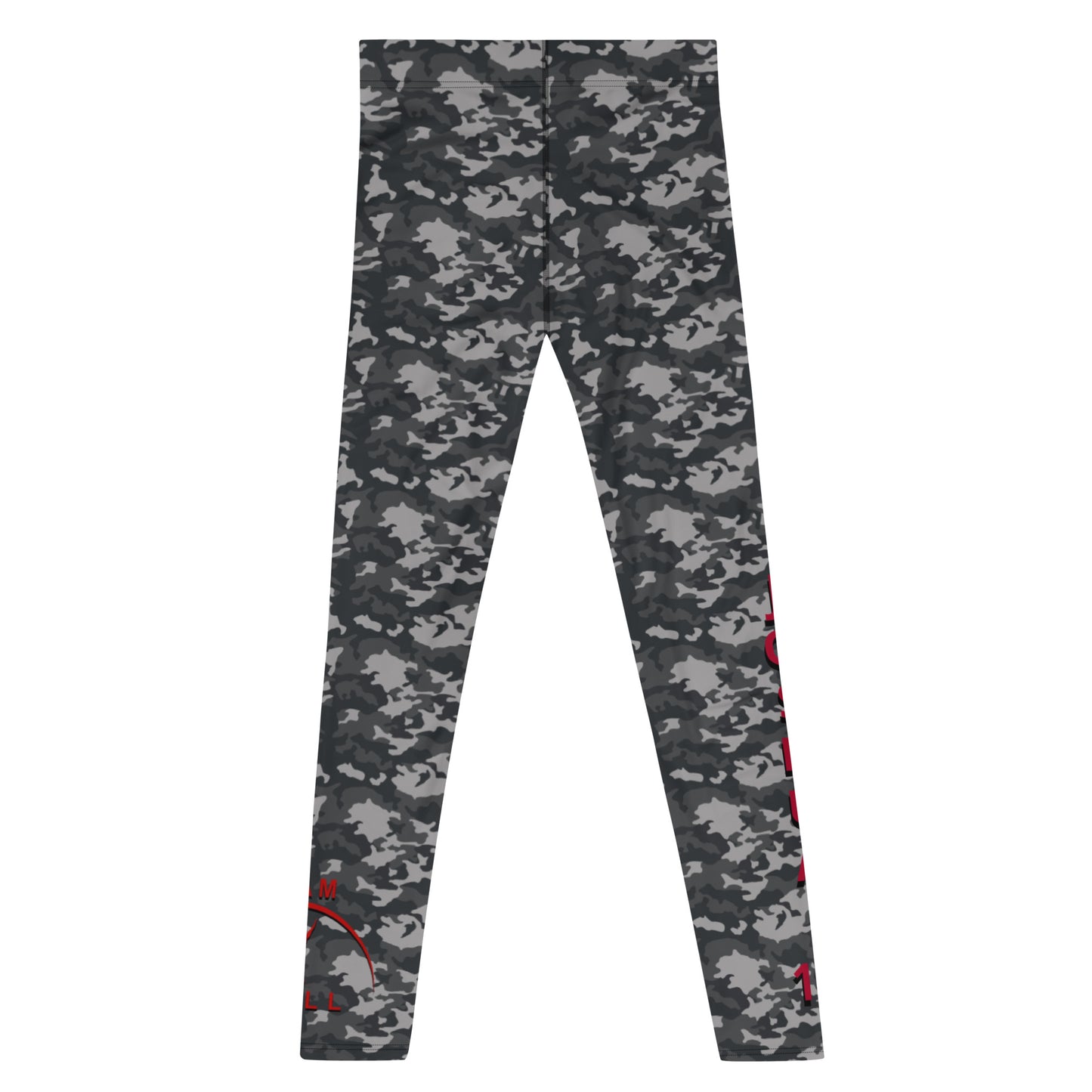 I AM WELL Men's Compression Lowers - Midnight Camo w/ Red Logo, Joshua 1:9