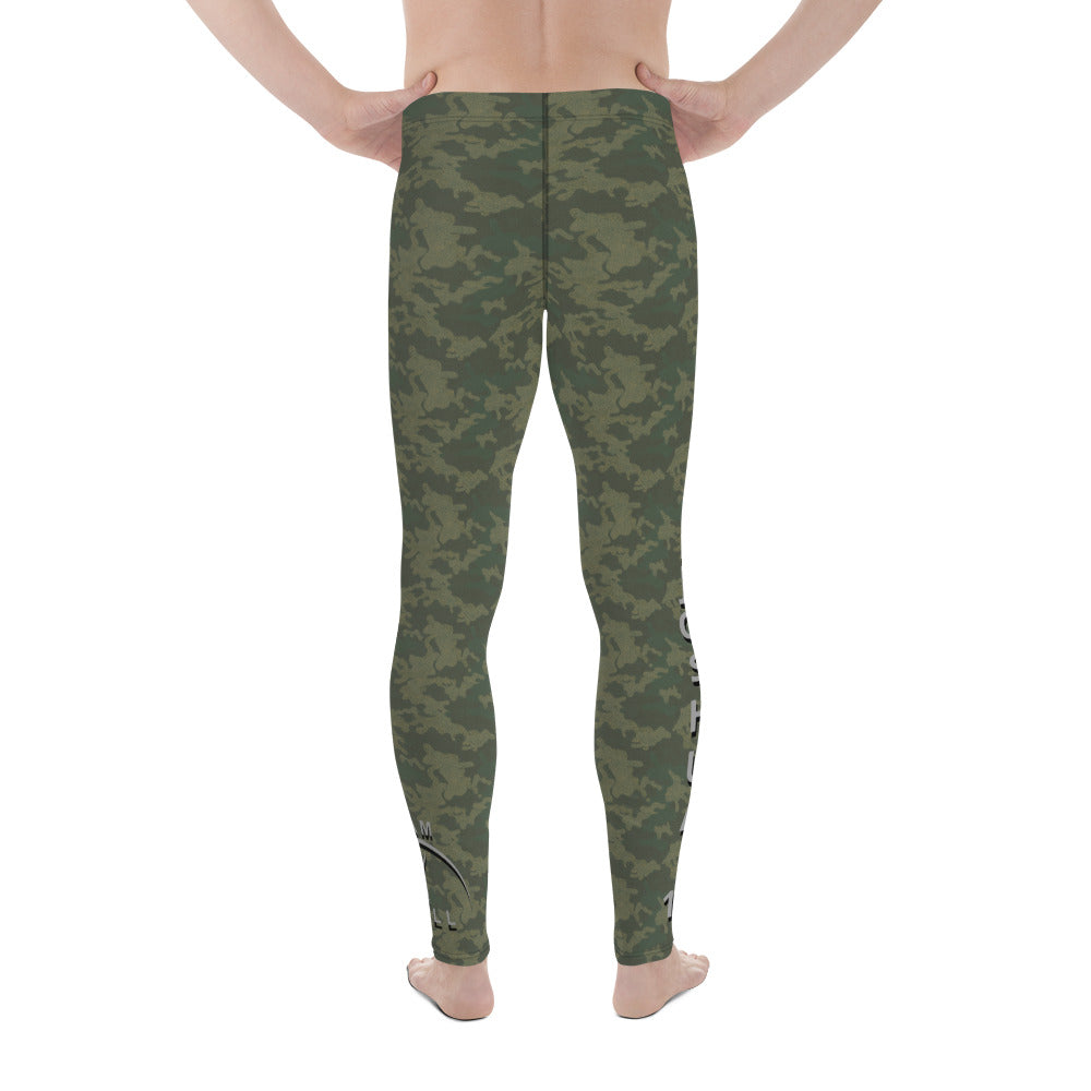 I AM WELL Men's Compression Lowers - American Woodland Camo w/ Grey Logo, Joshua 1:9