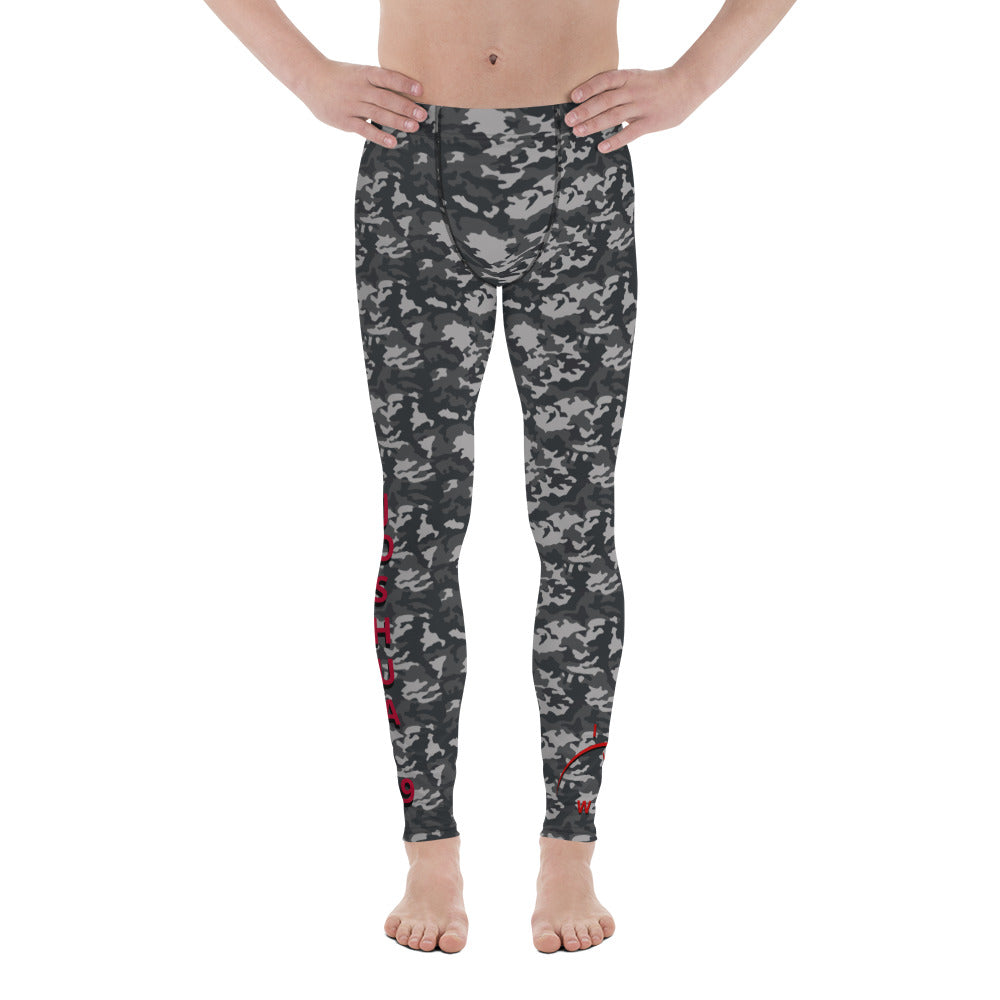 I AM WELL Men's Compression Lowers - Midnight Camo w/ Red Logo, Joshua 1:9