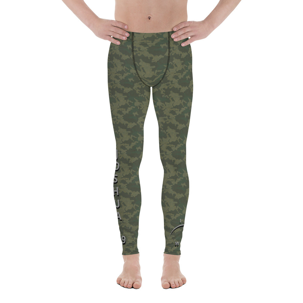 I AM WELL Men's Compression Lowers - American Woodland Camo w/ Grey Logo, Joshua 1:9