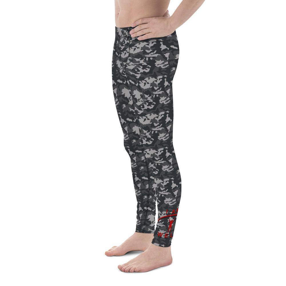 I AM WELL Men's Compression Lowers - Midnight Camo w/ Red Logo, Joshua 1:9