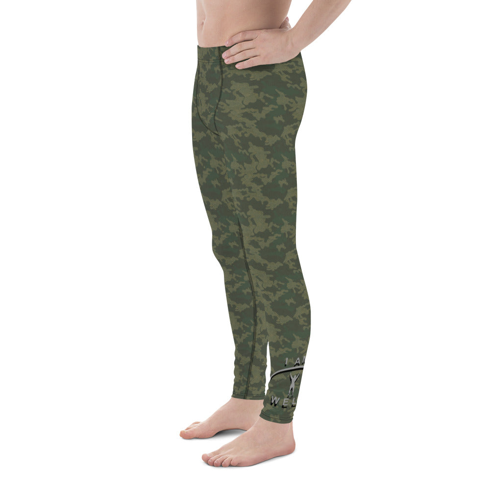 I AM WELL Men's Compression Lowers - American Woodland Camo w/ Grey Logo, Joshua 1:9