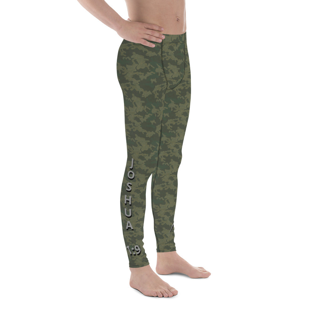 I AM WELL Men's Compression Lowers - American Woodland Camo w/ Grey Logo, Joshua 1:9