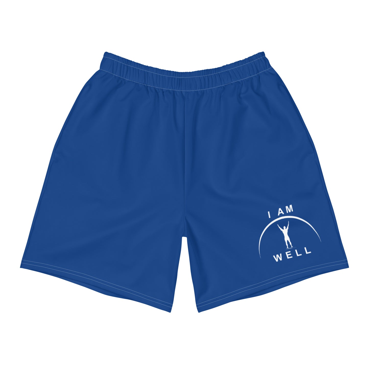 I AM WELL Men's Athletic Shorts - Dark Blue w/ White Logo