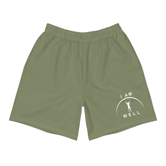 I AM WELL Men's Athletic Shorts - OD Green w/ White Logo