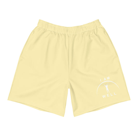 I AM WELL Men's Athletic Shorts - Yellow w/ White Logo