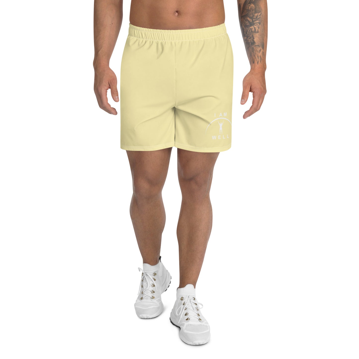 I AM WELL Men's Athletic Shorts - Yellow w/ White Logo