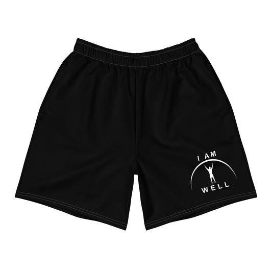 I AM WELL Men's Athletic Shorts - Black w/ White Logo