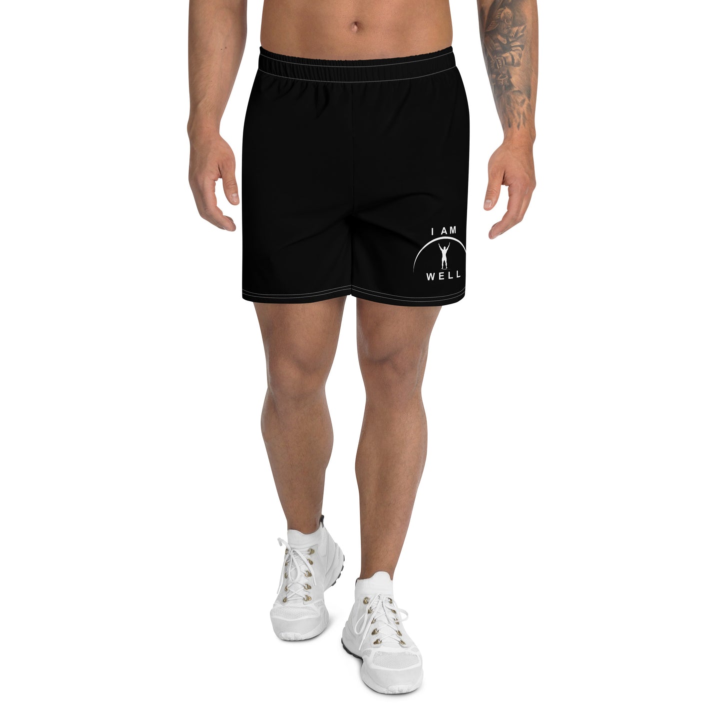 I AM WELL Men's Athletic Shorts - Black w/ White Logo