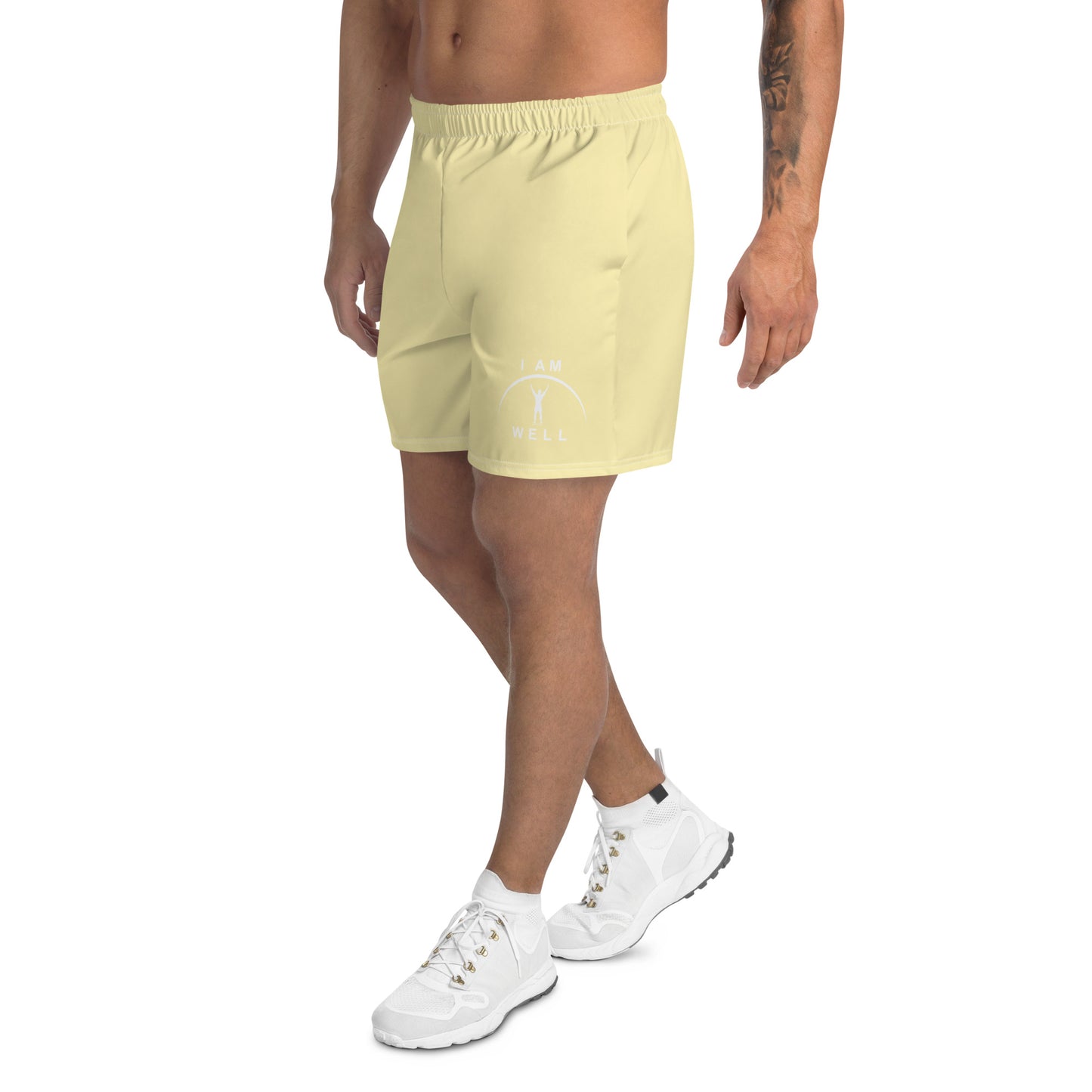 I AM WELL Men's Athletic Shorts - Yellow w/ White Logo