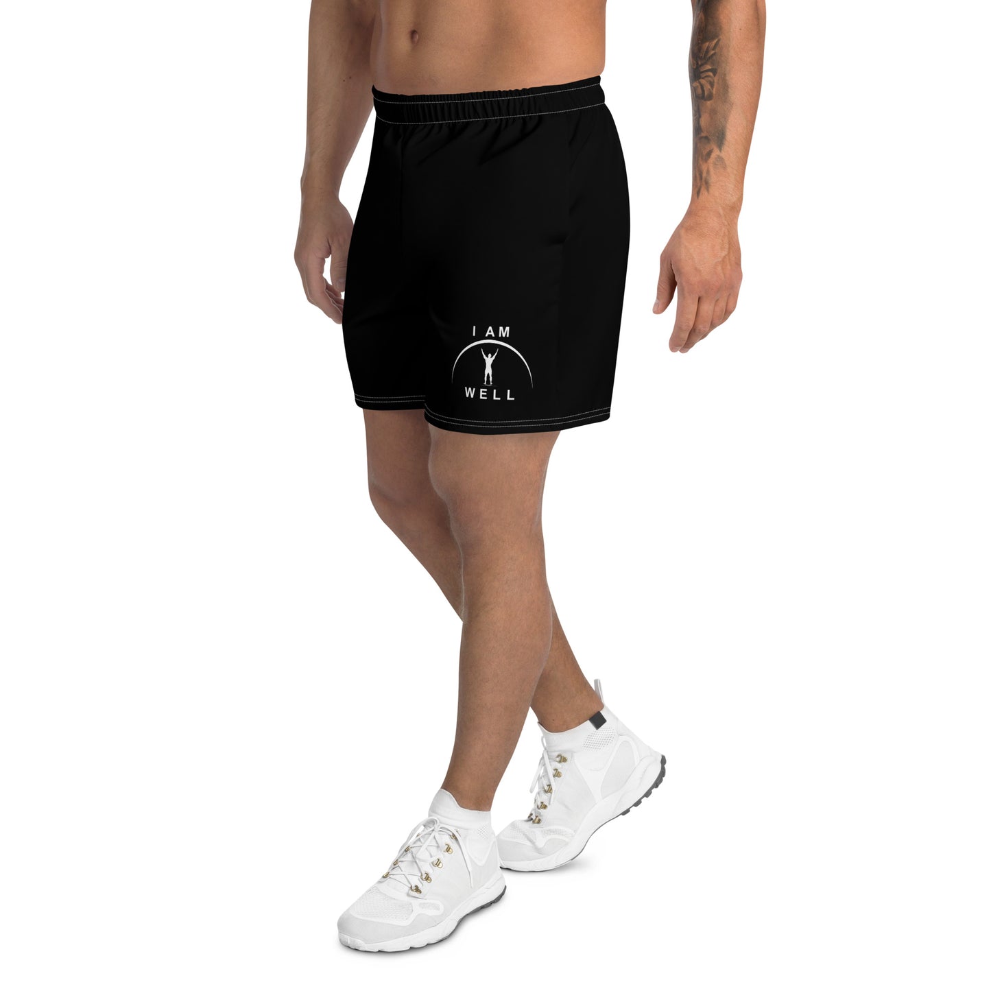 I AM WELL Men's Athletic Shorts - Black w/ White Logo