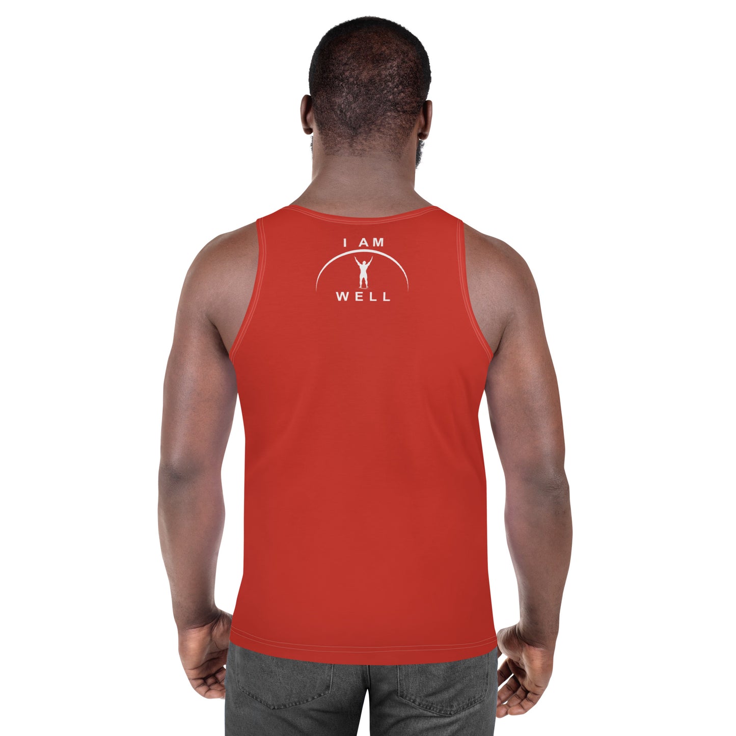 I AM WELL Men's Performance Tank Top - Red w/ White Logo