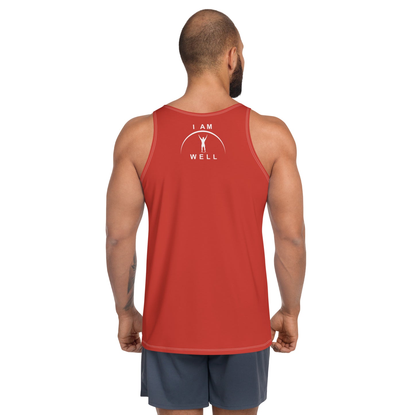 I AM WELL Men's Performance Tank Top - Red w/ White Logo