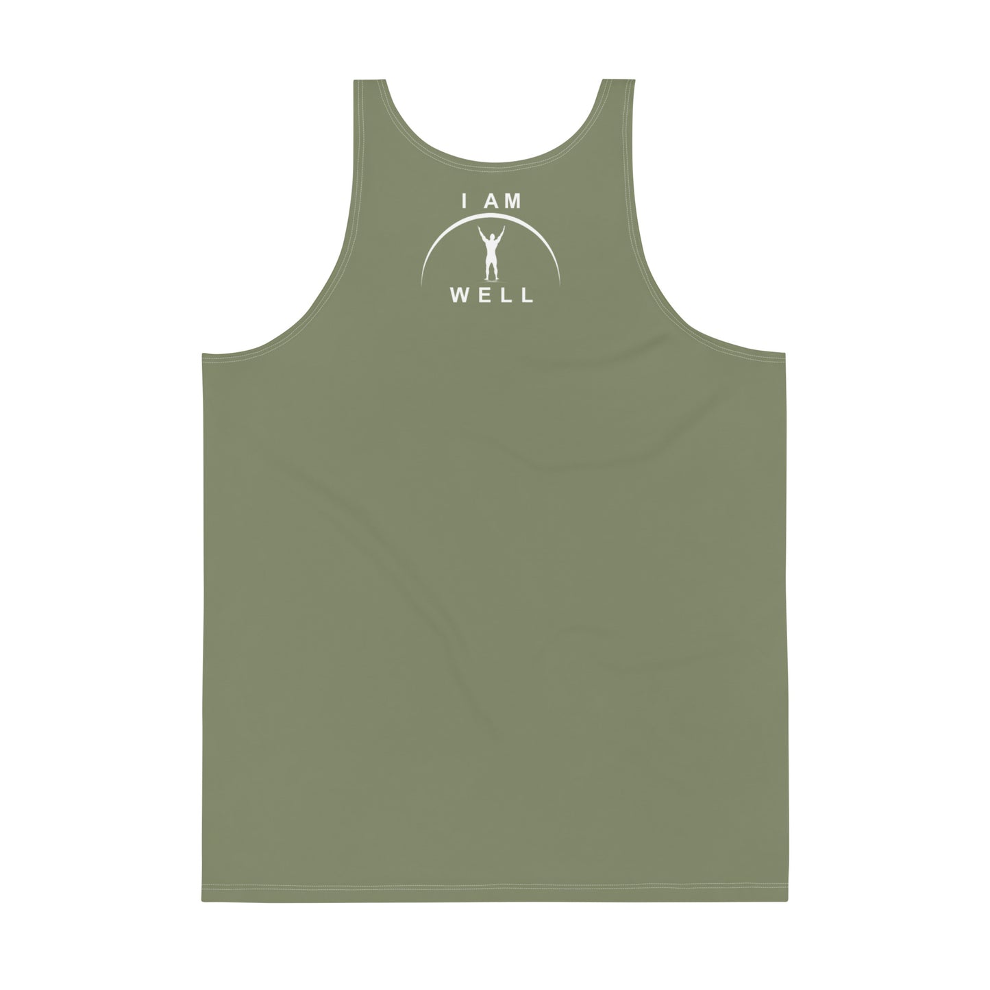 I AM WELL Men's Performance Tank Top - OD Green w/ White Logo