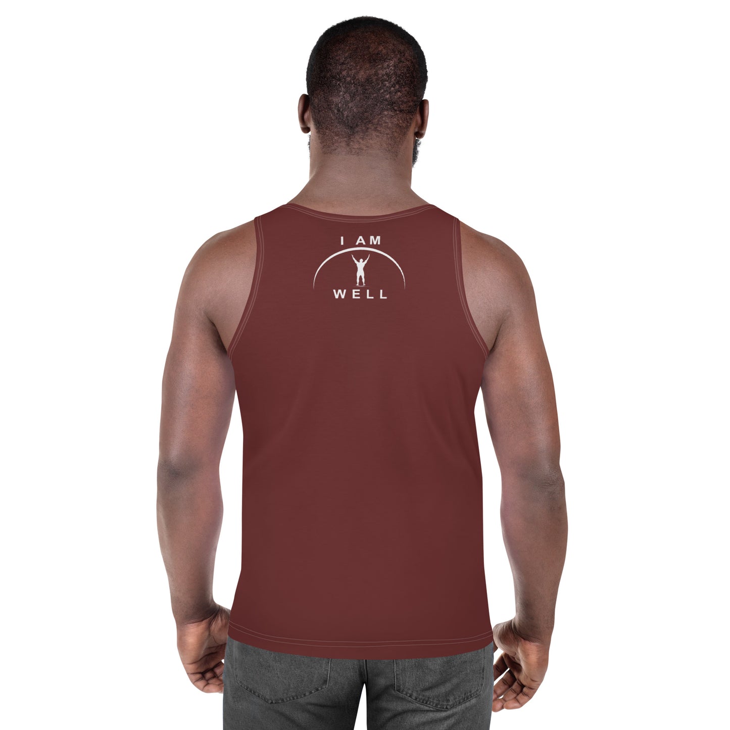 I AM WELL Men's Performance Tank Top - Auburn w/ White Logo