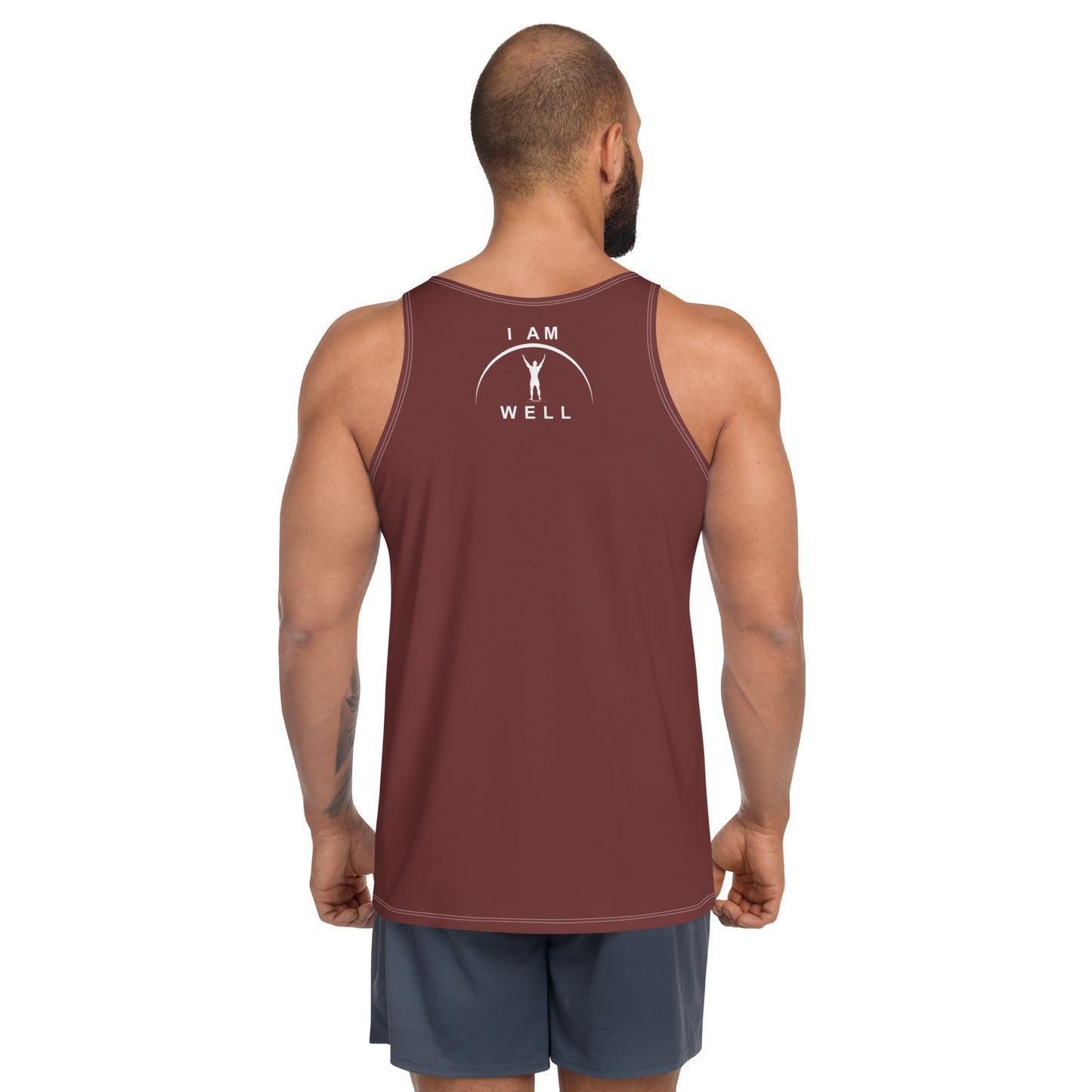 I AM WELL Men's Performance Tank Top - Auburn w/ White Logo