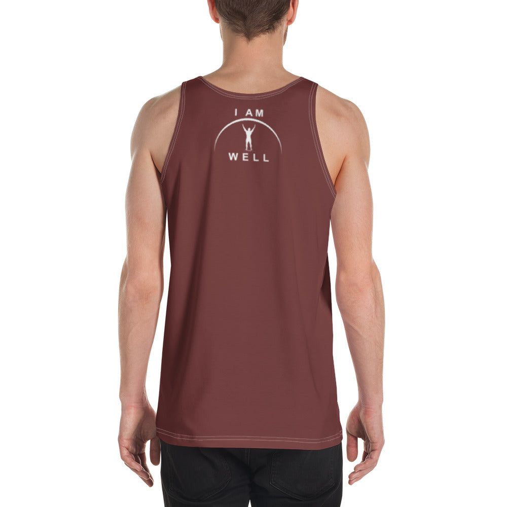 I AM WELL Men's Performance Tank Top - Auburn w/ White Logo