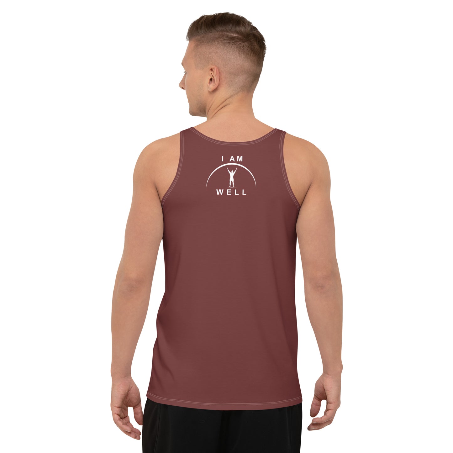 I AM WELL Men's Performance Tank Top - Auburn w/ White Logo