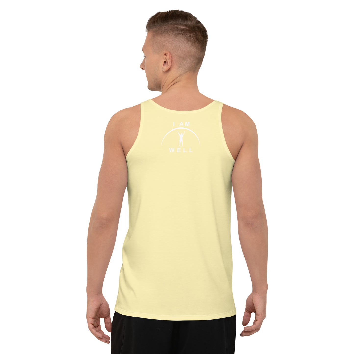 I AM WELL Men's Performance Tank Top - Yellow w/ White Logo