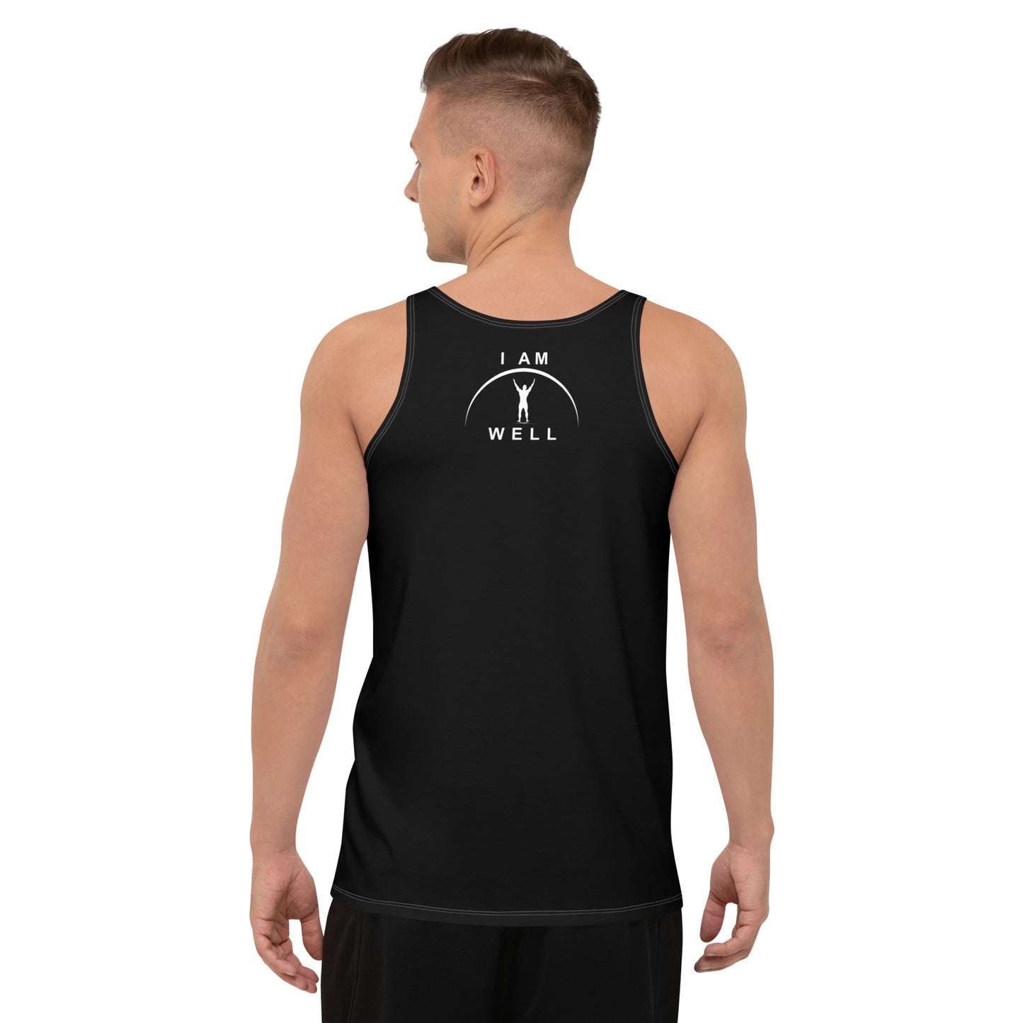 I AM WELL Men's Performance Tank Top - Black w/ White Logo