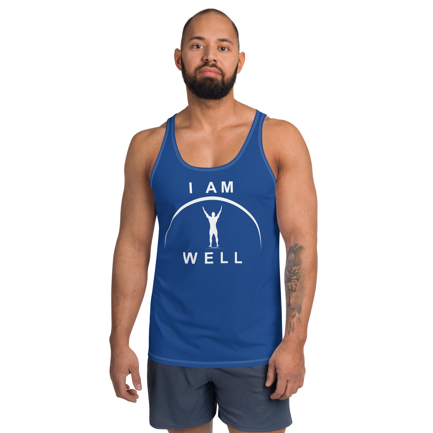 I AM WELL Men's Performance Tank Top - Grey w/ White Logo