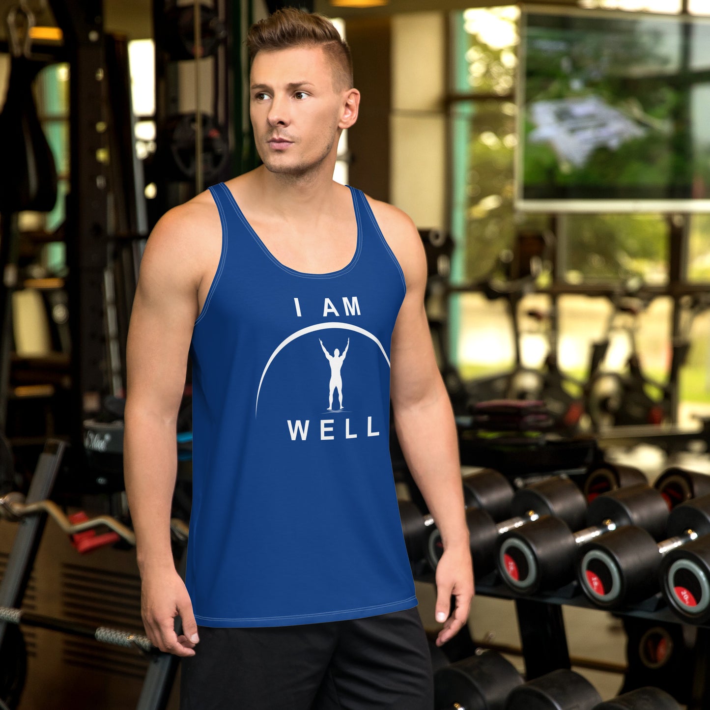 I AM WELL Men's Performance Tank Top - Grey w/ White Logo