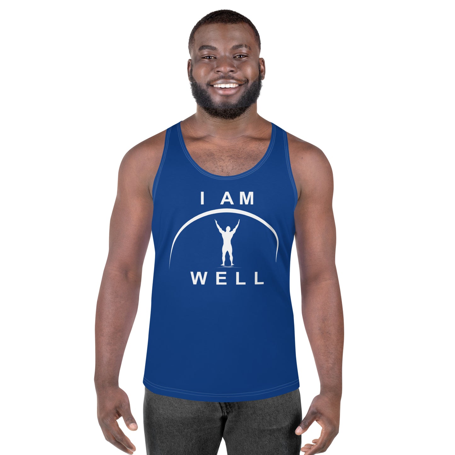 I AM WELL Men's Performance Tank Top - Grey w/ White Logo