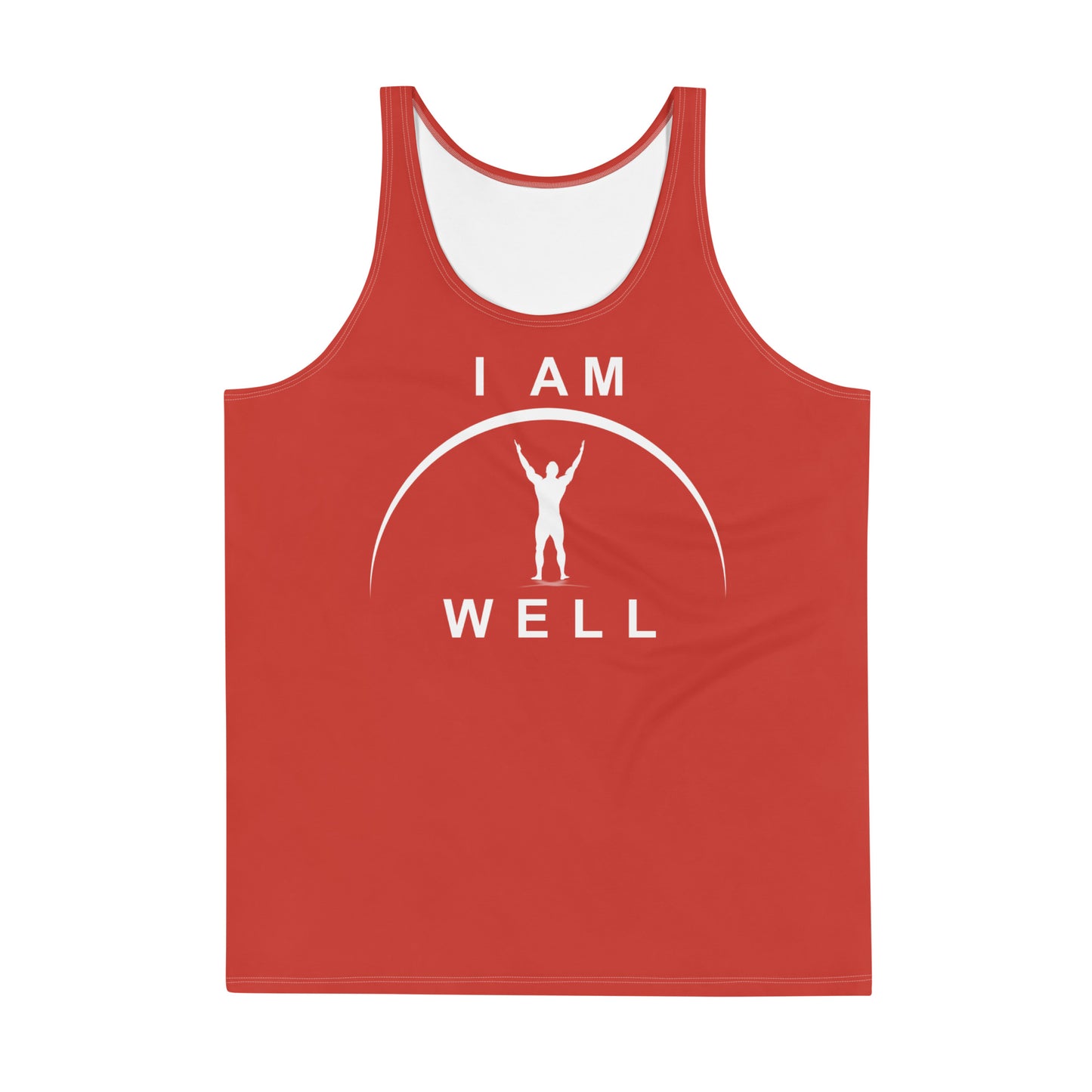 I AM WELL Men's Performance Tank Top - Red w/ White Logo