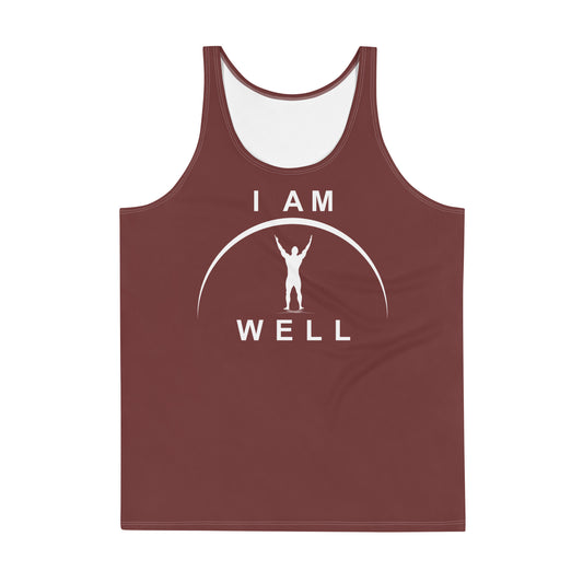 I AM WELL Men's Performance Tank Top - Auburn w/ White Logo