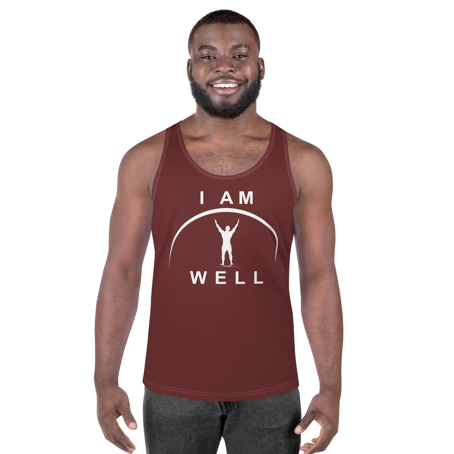 I AM WELL Men's Performance Tank Top - Auburn w/ White Logo