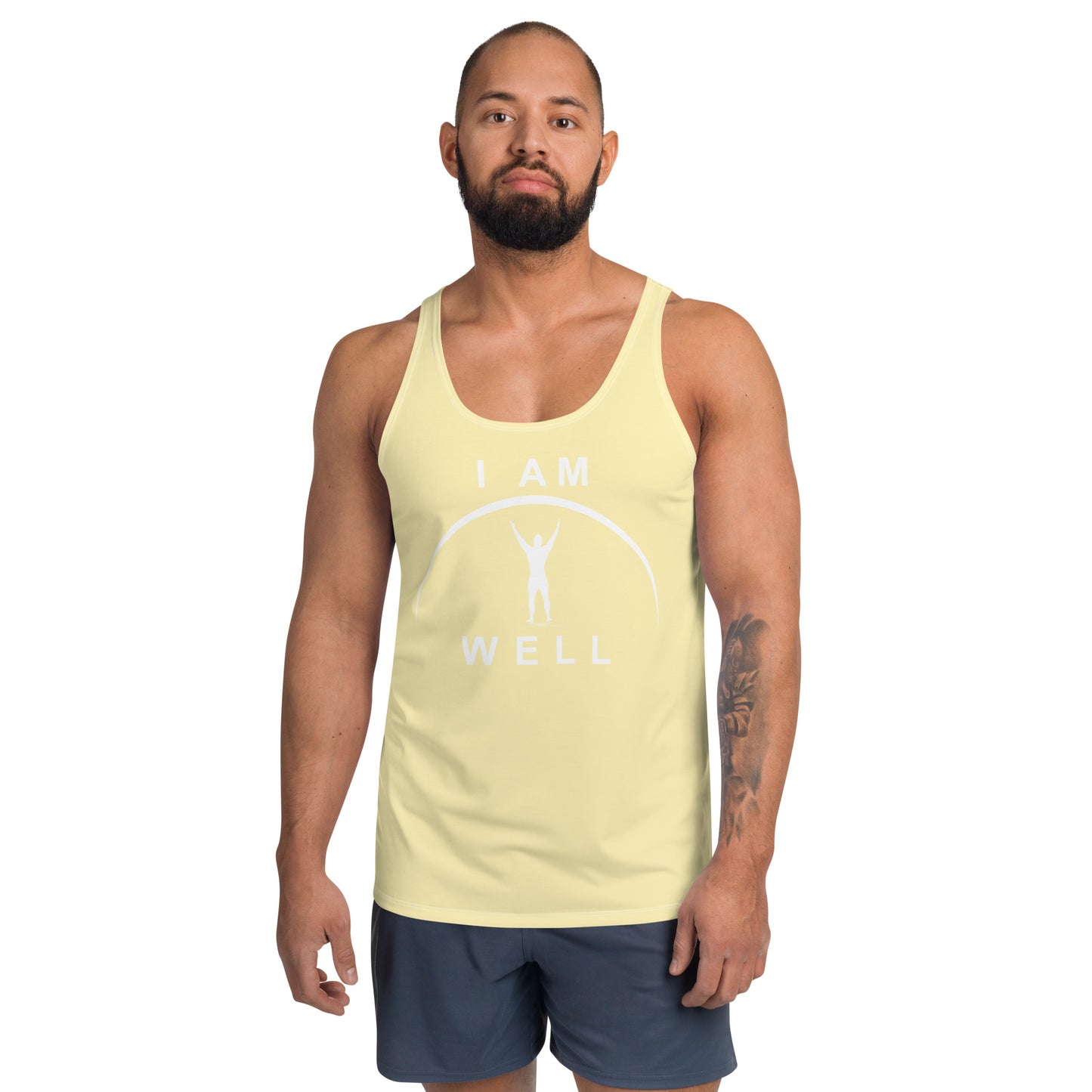 I AM WELL Men's Performance Tank Top - Yellow w/ White Logo